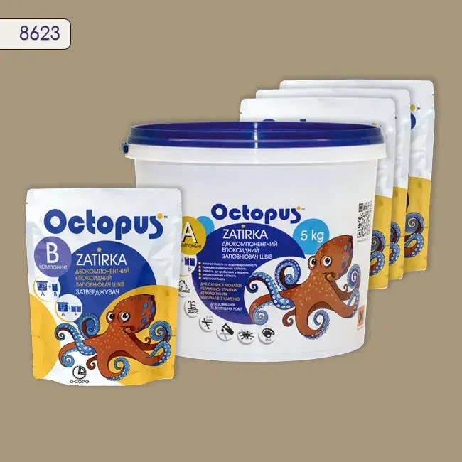 Епоксидна затирка Octopus Zatirka 5,00 кг колір 8623 (8623-5) - 234254