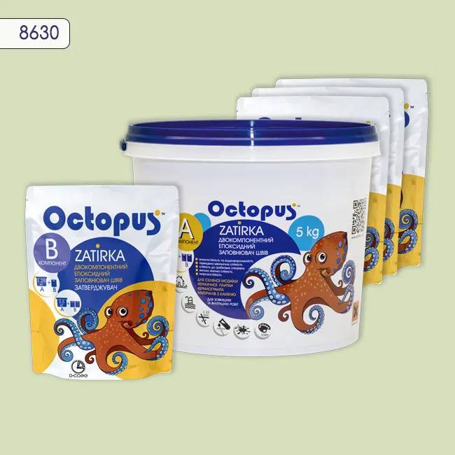 Епоксидна затирка Octopus Zatirka 5,00 кг колір 8630 (8630-5) - 234299