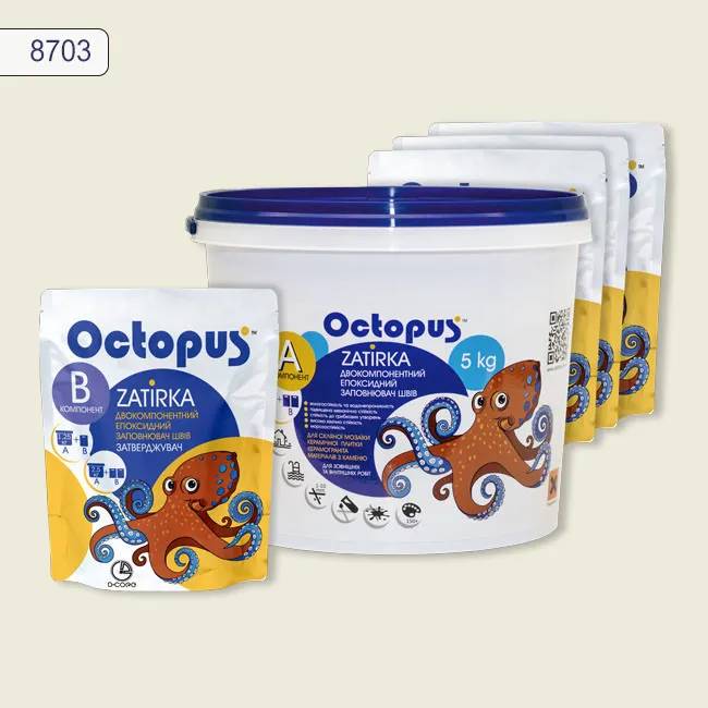 Эпоксидная затирка Octopus Zatirka 5,00 кг цвет 8703 (8703-5) - 234921