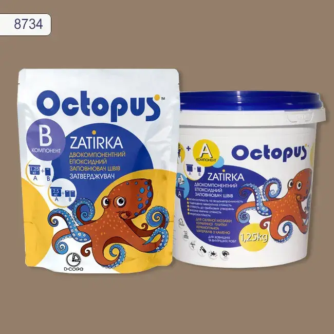 Епоксидна затирка Octopus Zatirka 1,25 кг колір 8734 (8734-1) - 234969