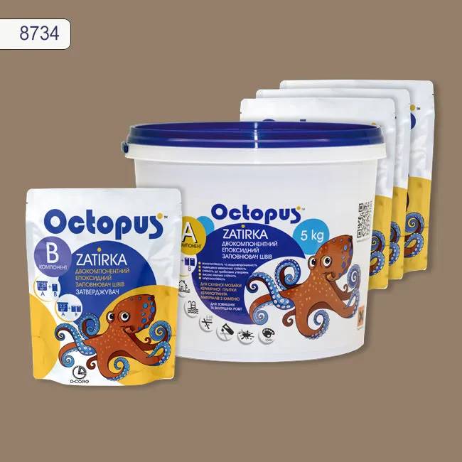 Эпоксидная затирка Octopus Zatirka 5,00 кг цвет 8734 (8734-5) - 234975