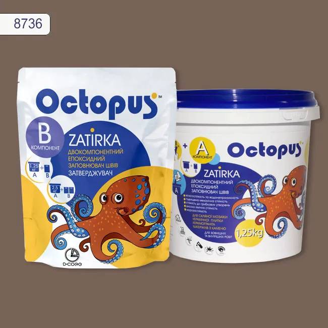 Епоксидна затирка Octopus Zatirka 1,25 кг колір 8736 (8736-1) - 234978
