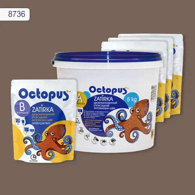 Епоксидна затирка Octopus Zatirka 5,00 кг колір 8736 (8736-5) - 234984