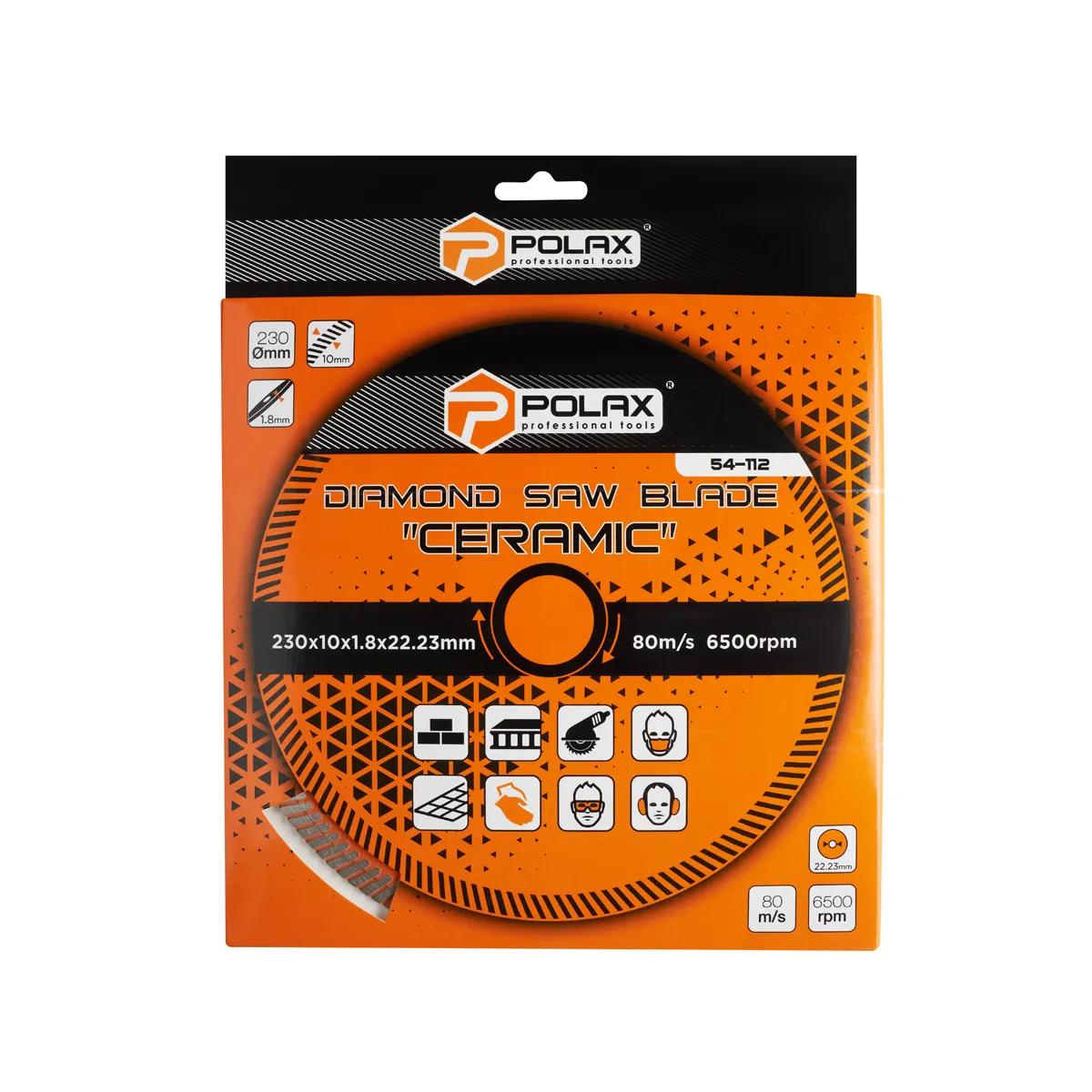 Диск відрізний алмазний Ceramic Polax 230x1.8x22.23 мм (54-112) - 235790
