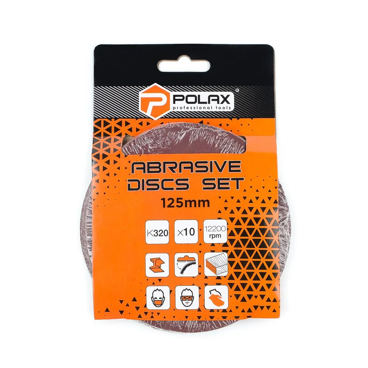 Шлифовальный круг К320 Polax на липучке 125 мм, 10 шт (54-056) - 236360