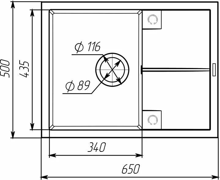 Кухонна мийка гранітна VALESO 6550 CRIPTA (топаз) - 236487