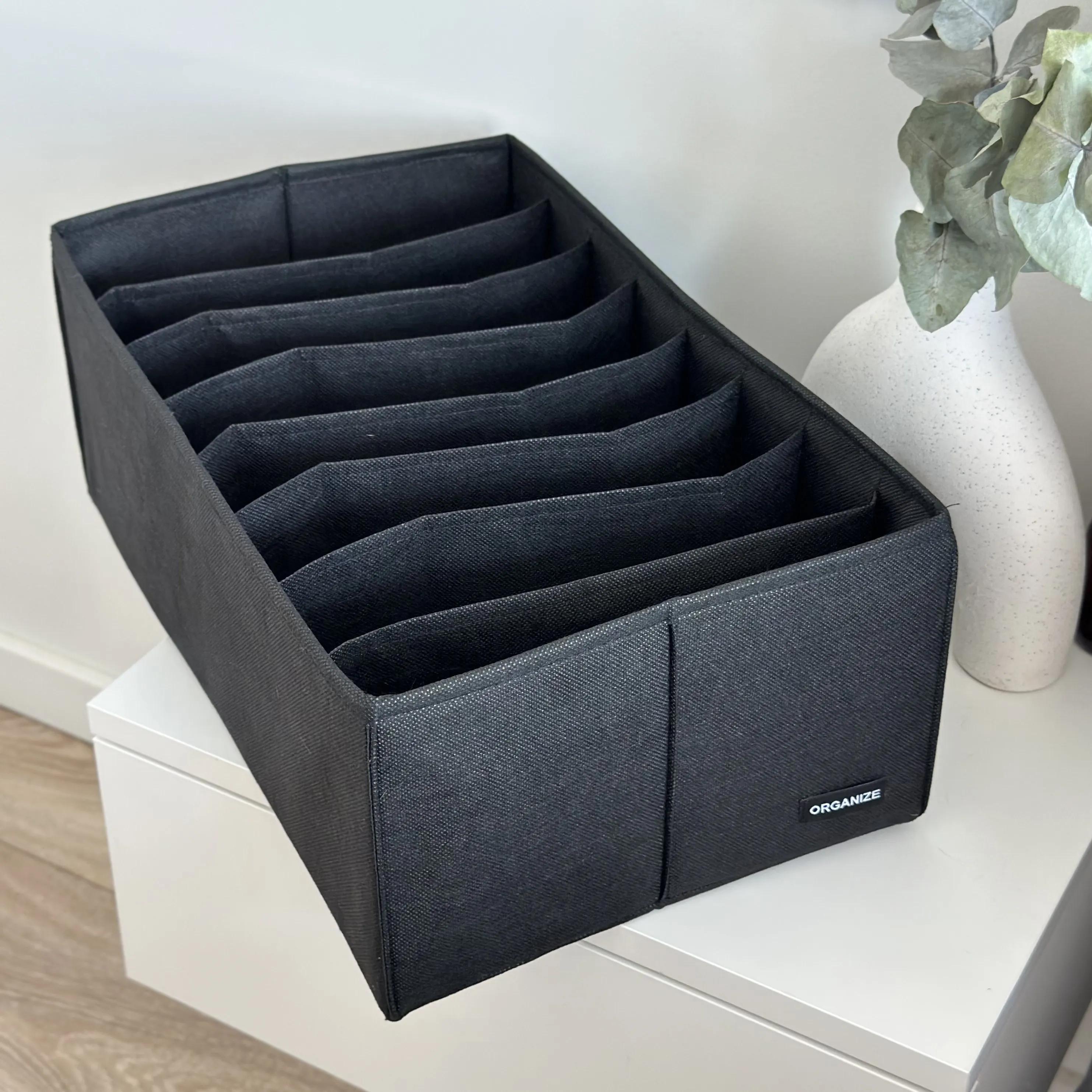 Ящик ORGANIZE для хранения длинной 40 см на 8 ячеек - 40*25*16 cм (черный) - 236774