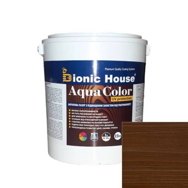 AQUA COLOR UV protect ГОРІХ Сонцезахисна напівпрозора фарба-лазур для дерева на водній основі 2,5л. - 237926