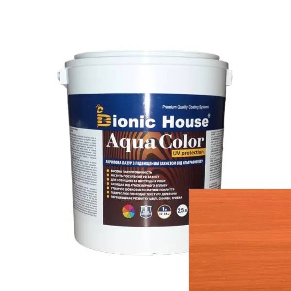 AQUA COLOR UV protect ГОРОБИНА Сонцезахисна напівпрозора фарба-лазур для дерева на водній основі 2,5л. - 237929