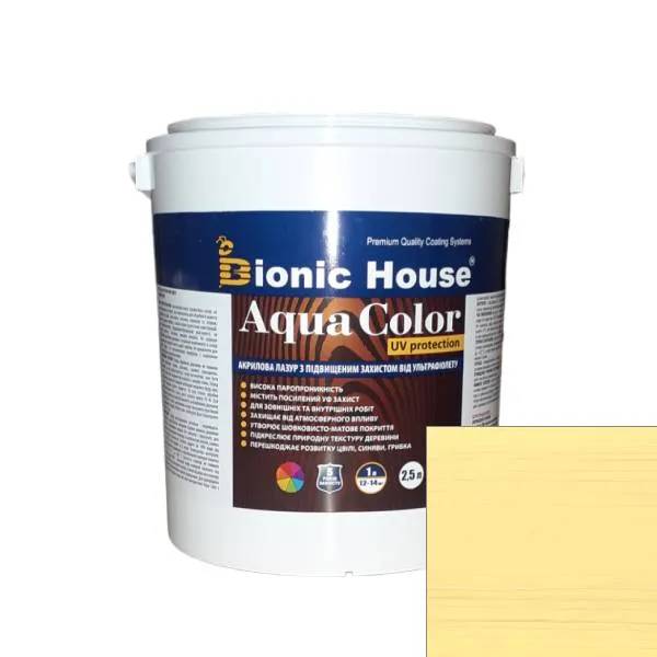 AQUA COLOR UV protect МЕДОВИЙ Сонцезахисна напівпрозора фарба-лазур для дерева на водній основі 2,5л. - 237935