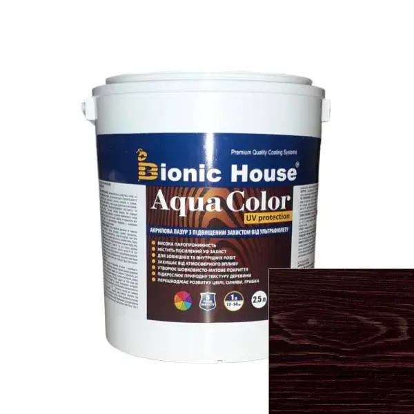 AQUA COLOR UV protect РОЗОВОЕ ДЕРЕВО Солнцезащитная полупрозрачная краска-лазурь для дерева на водной основе 2,5л. - 237947