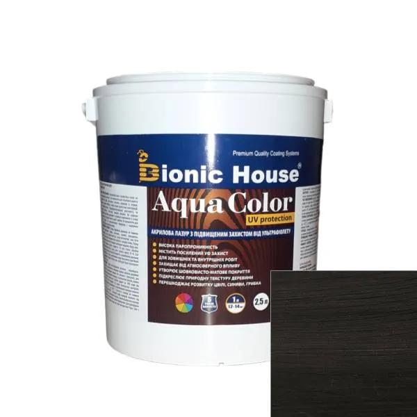 AQUA COLOR UV protect ЧЕРНЫЙ Солнцезащитная полупрозрачная краска-лазурь для дерева на водной основе 2,5л. - 237956
