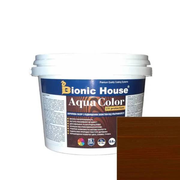 AQUA COLOR UV protect ШОКОЛАД Сонцезахисна напівпрозора фарба-лазур для дерева на водній основі 0,8л. - 237958