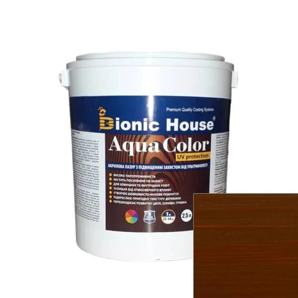 AQUA COLOR UV protect ШОКОЛАД Сонцезахисна напівпрозора фарба-лазур для дерева на водній основі 2,5л. - 237959