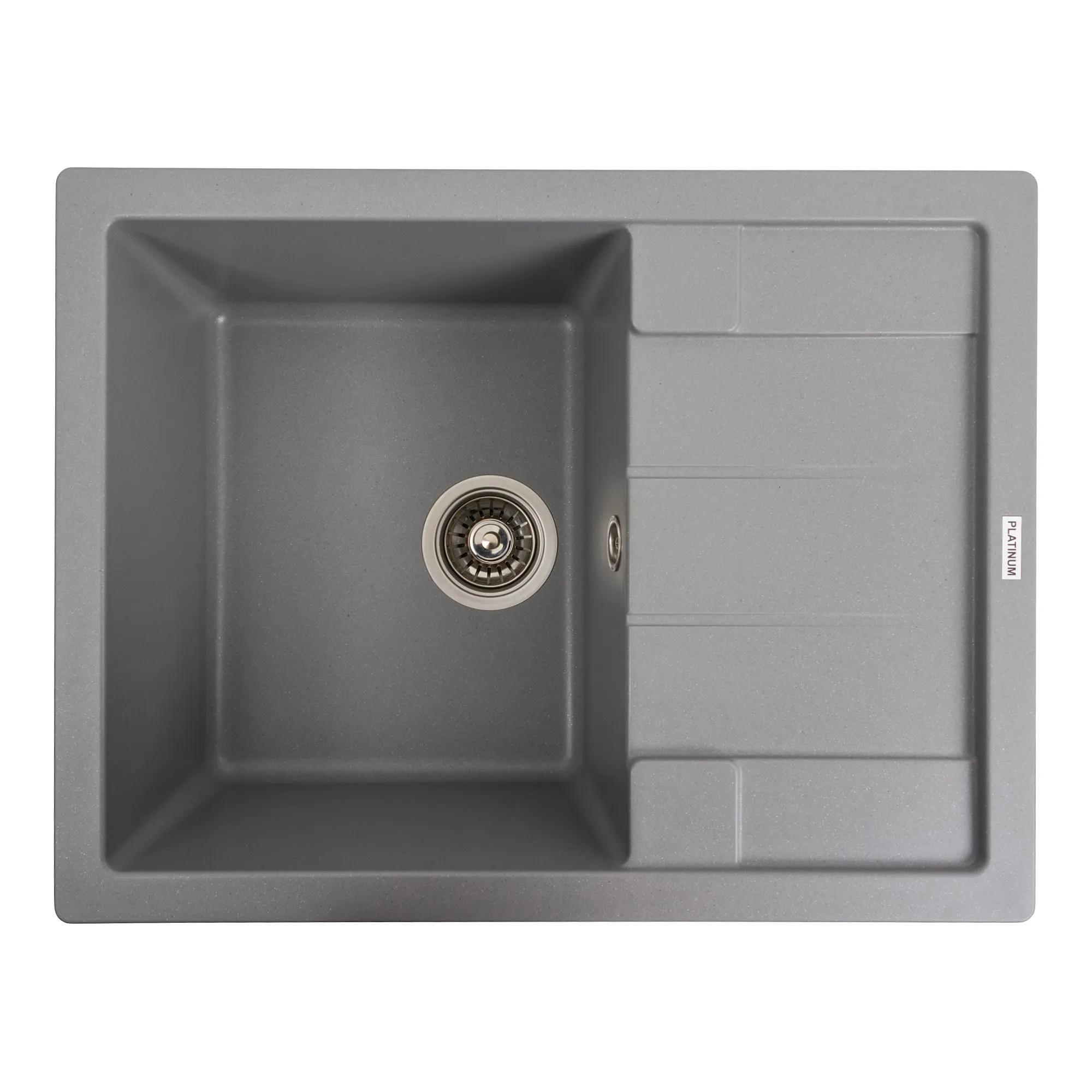 Гранитная мойка для кухни VALESO INTENSO 6550 матовая Серый металлик - 239176