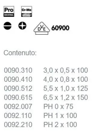 Набор диэлектрических отверток VDE 1000 В (7 шт.), Cr-Mo, Mundial (Италия) - 239260