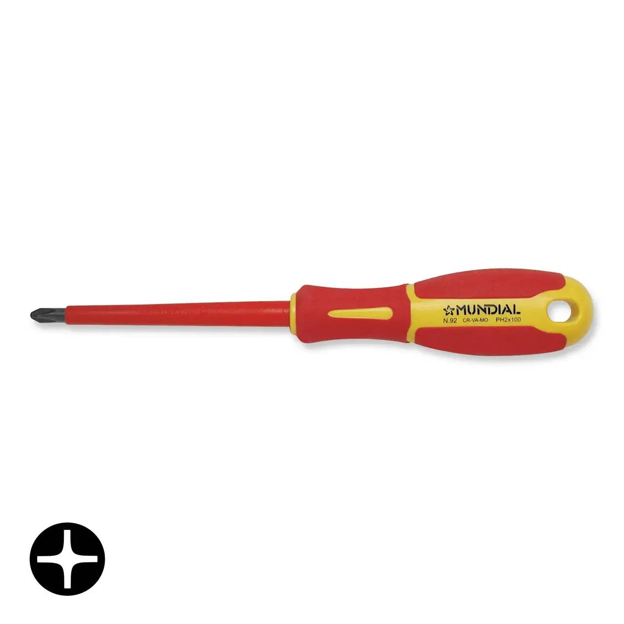 Викрутка діелектрична PH1 x100 мм,VDE,Slim, Mundial (Італія) - 239261