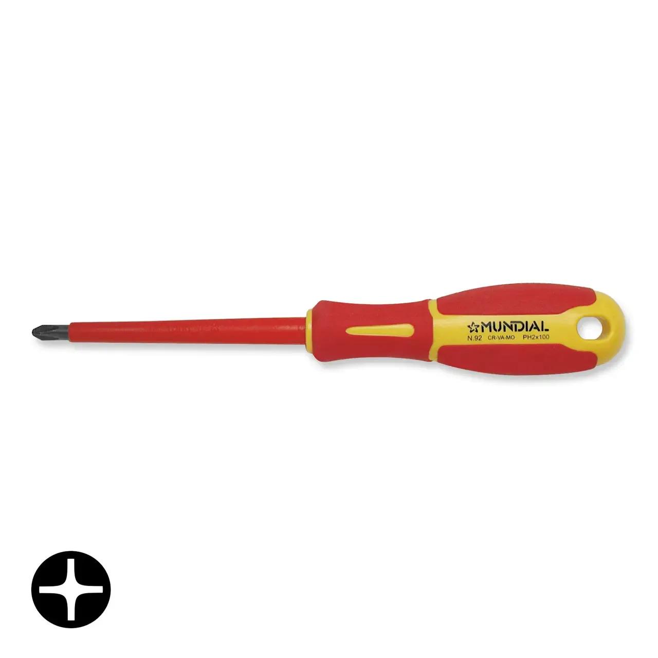 Викрутка діелектрична PH1 x100 мм,VDE,Slim, Mundial (Італія) - 239261
