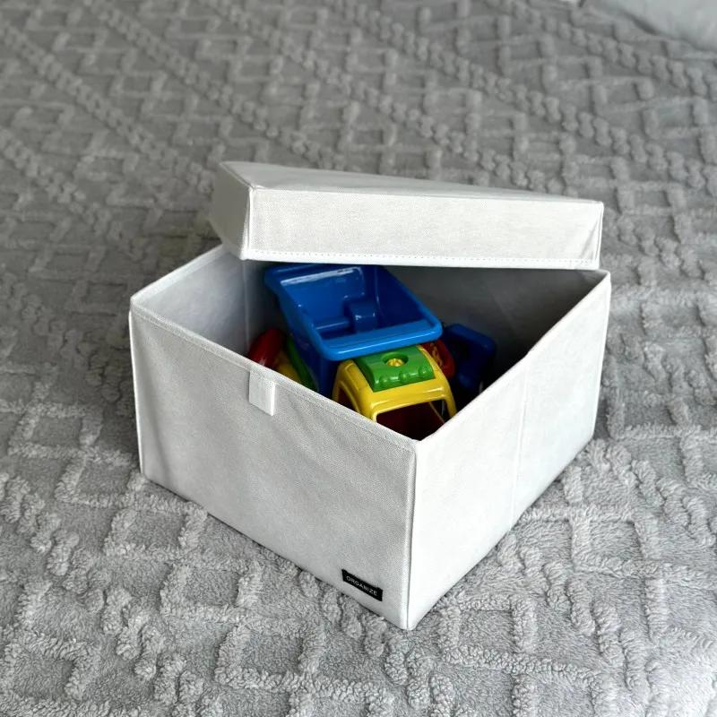 Короб ORGANIZE для игрушек и настольных игр L с крышкой - 30*30*20 см (белый) - 241097