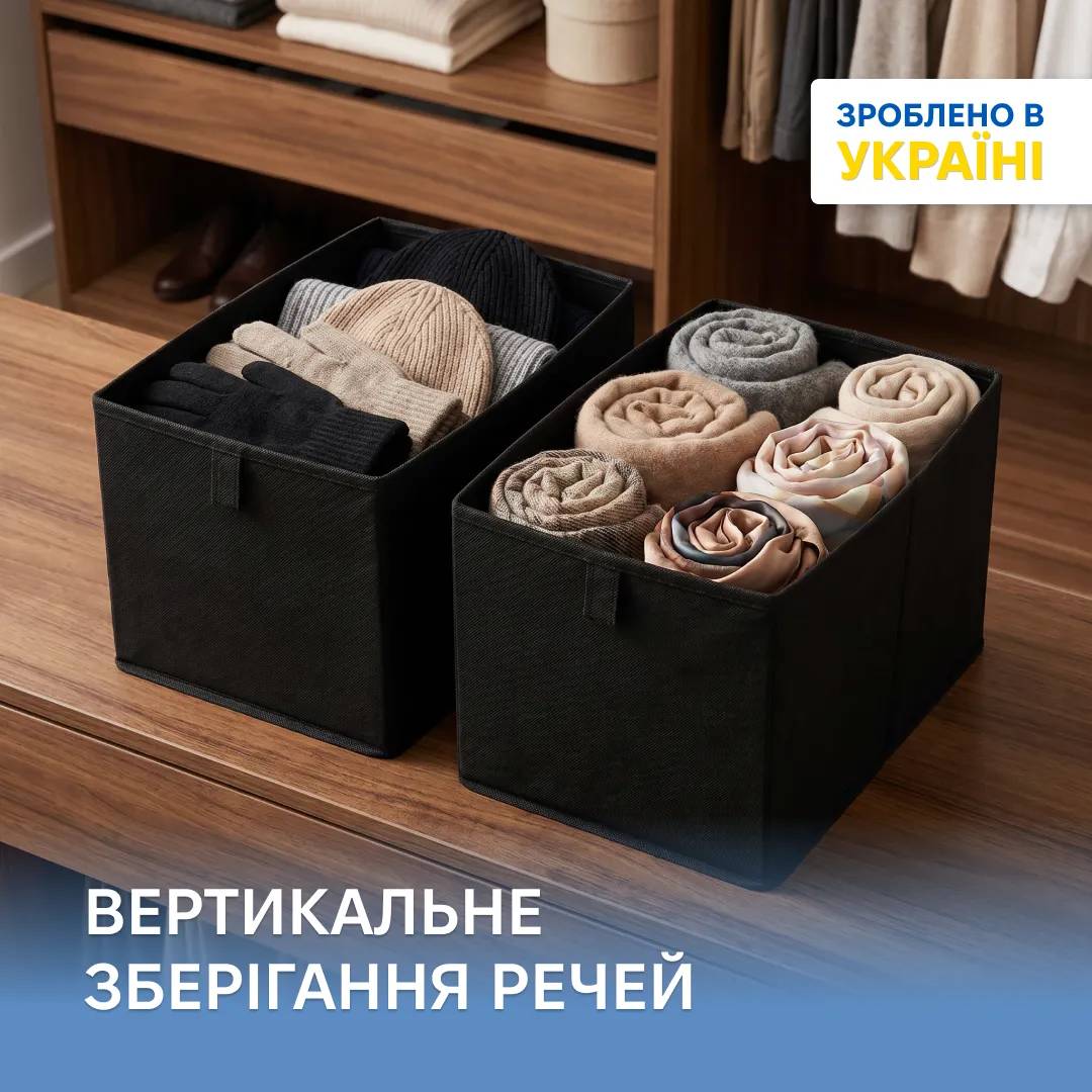 Набір органайзерів ORGANIZE для зберігання речей - 30*19*19 см (чорний) - 241684