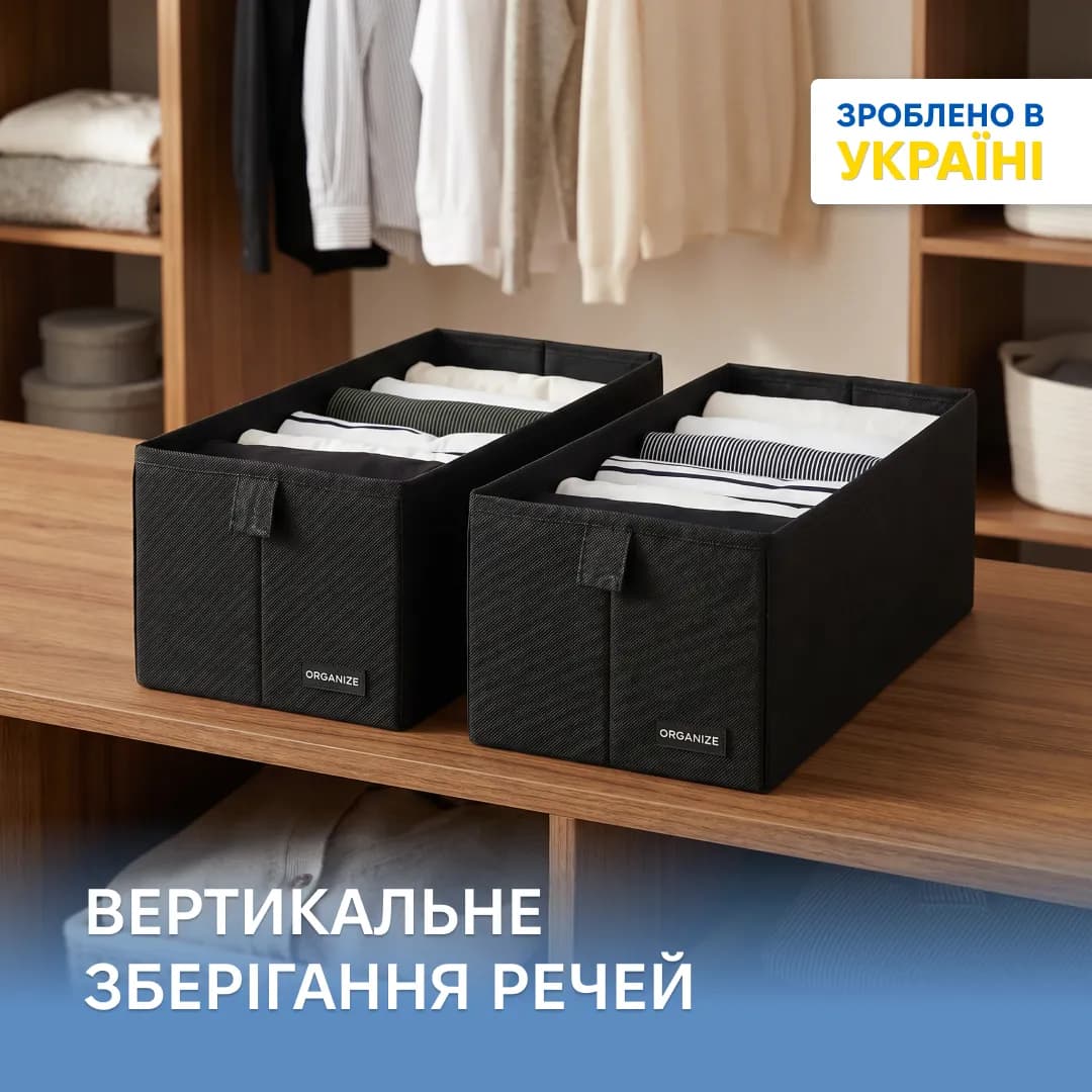 Комплект ORGANIZE коробочек-органайзеров 2 шт S (черный) - 876168388