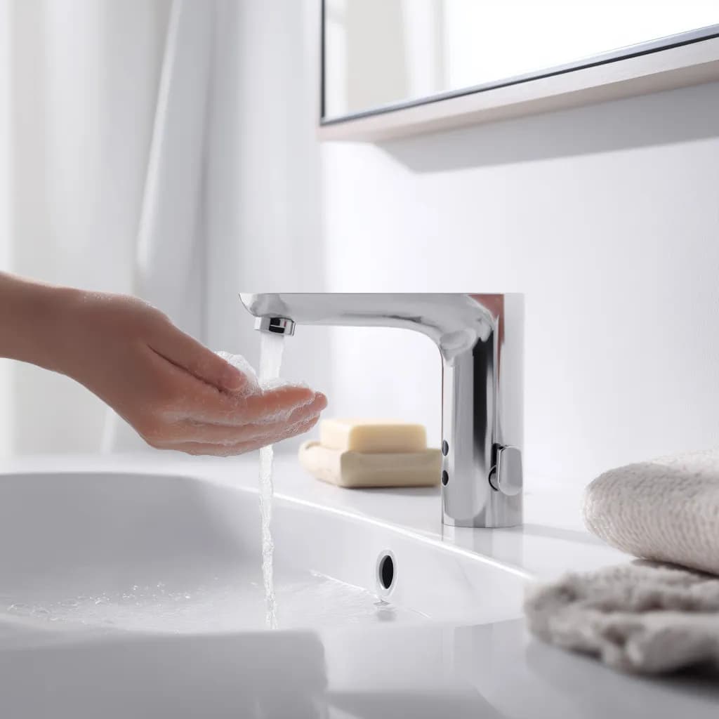 Безконтактний змішувач для умивальника Invena Smart Flow 230 з регулюванням температури, хром - 206511664