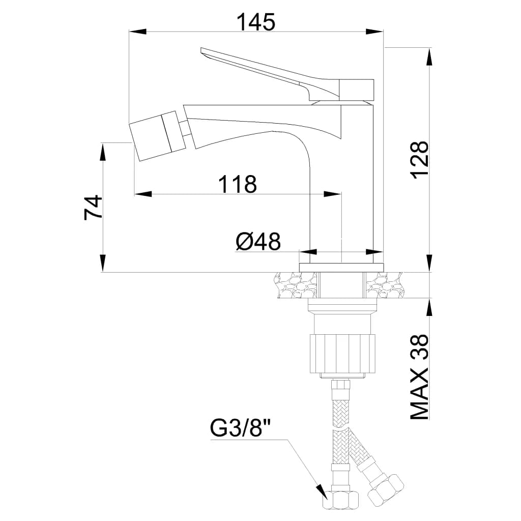 Змішувач для біде ALONIA INVENA матове золото BB-70-009 - 639323392