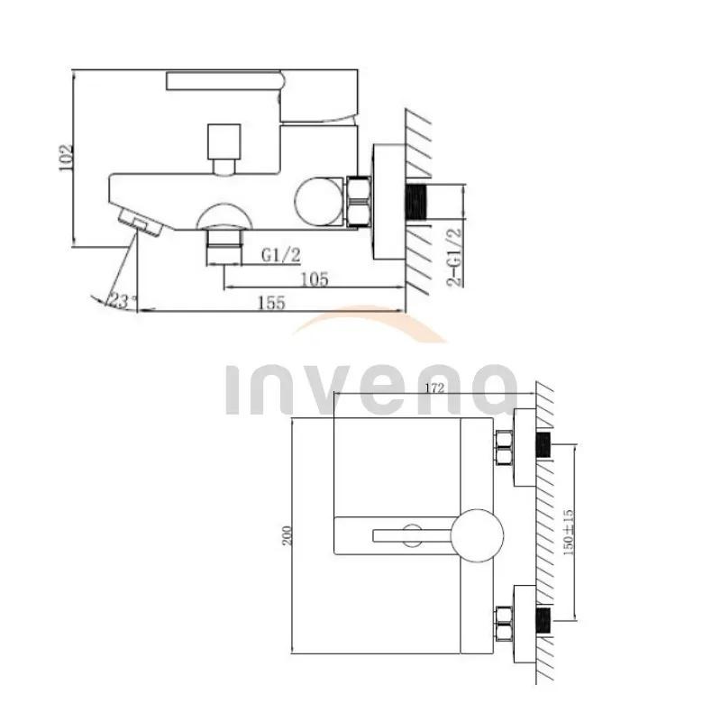 Смеситель для ванны Invena Dafni BW-88-004 черный - 249126