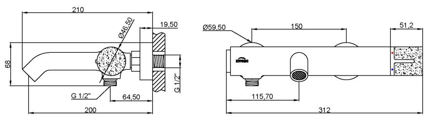 Змішувач для ванни STONE PLUS хром BW-P3-001 - 249167
