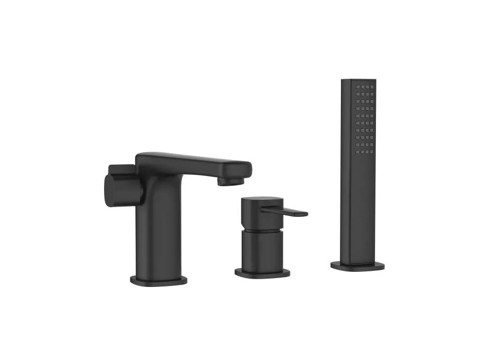 Змішувач для ванни, на 3 отвори Invena GLAMOUR чорний BW-02-S04 - 249174