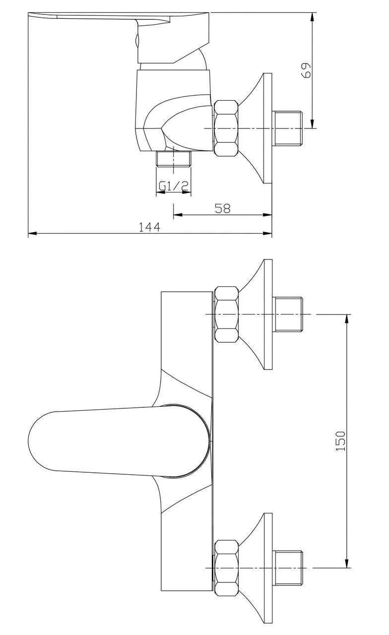 Змішувач для душу Invena Esla BN-94-001 - 249197