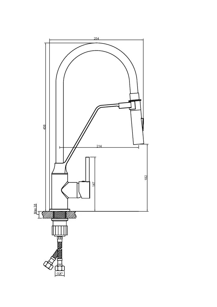 Змішувач для кухні Invena Magnetic BZ-30-L04 чорний - 249324