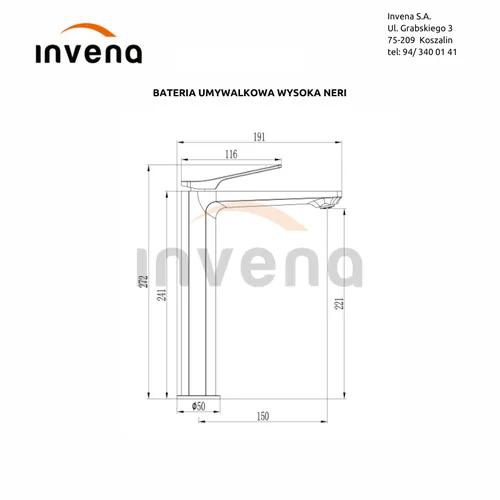 Змішувач для раковини високий Invena Neri BU-P1-W14 мідь (з клік-клаком) - 249428