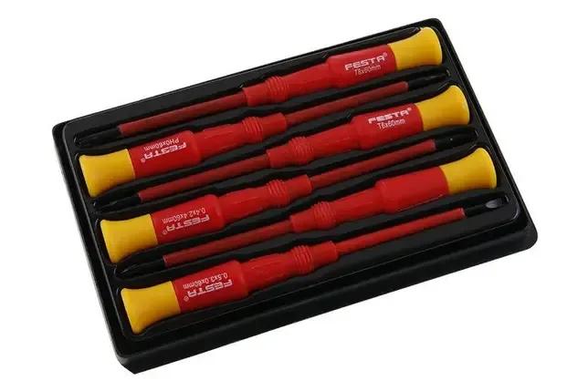 Набір діелектричних мікровикруток VDE 1000V, Sl, Ph, Torx (6 шт), CrV, Festa - 249683