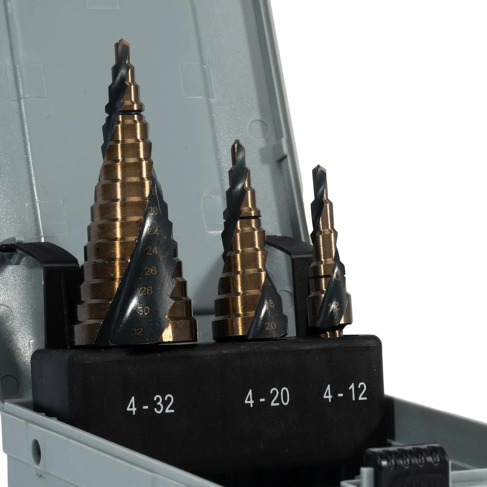 Набор ступенчатых сверл HSS TiN-TiAIN 4–32 мм (3 шт.), XTLine - 249686