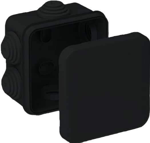 Коробка розподільча герметична зовнішня квадратна IP55 70х70x35мм чорна (Neomax) - 250080