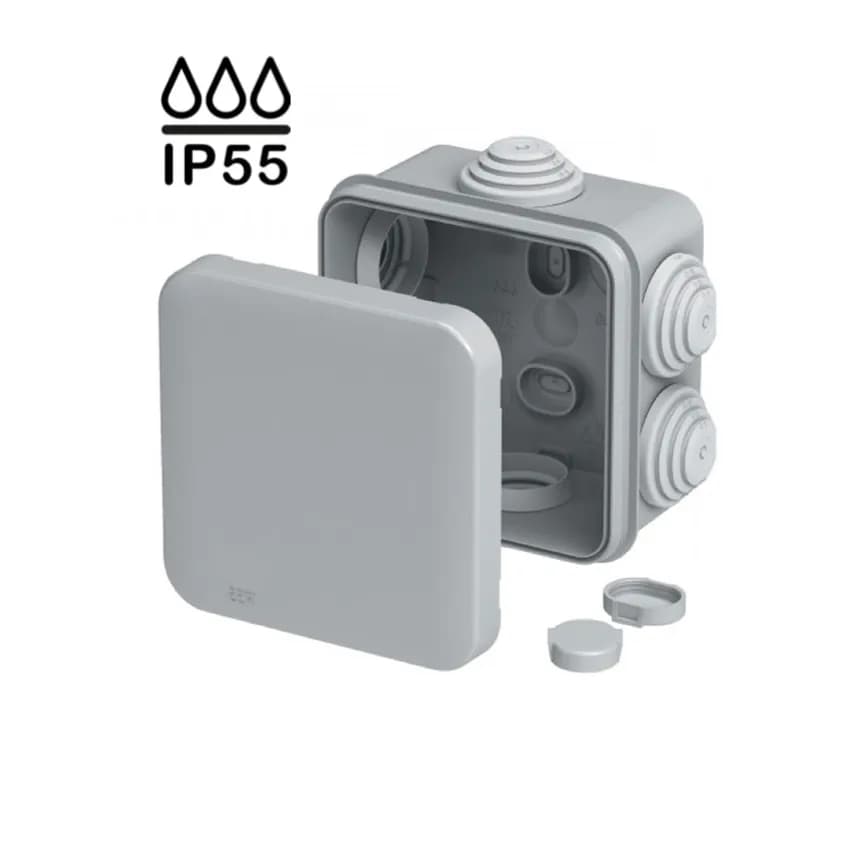 Коробка розподільча герметична зовнішня квадратна IP55 85х85х40мм (Neomax) - 712843196