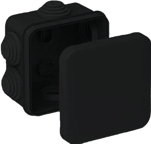 Коробка розподільча герметична зовнішня квадратна IP55 85х85х40мм чорна (Neomax) - 790462124