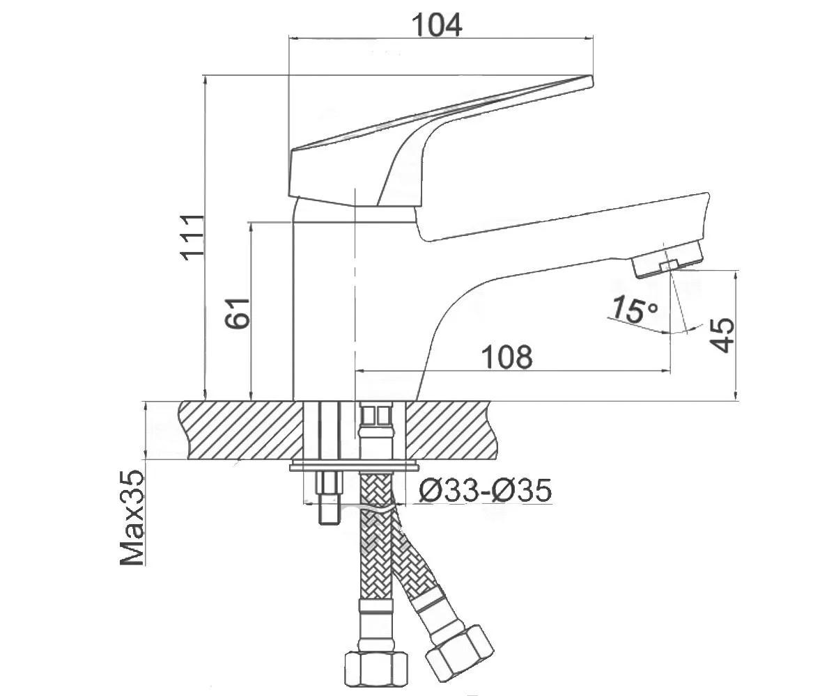 Змішувач для умивальника, Invena Gracia, BU-20-001 - 250409