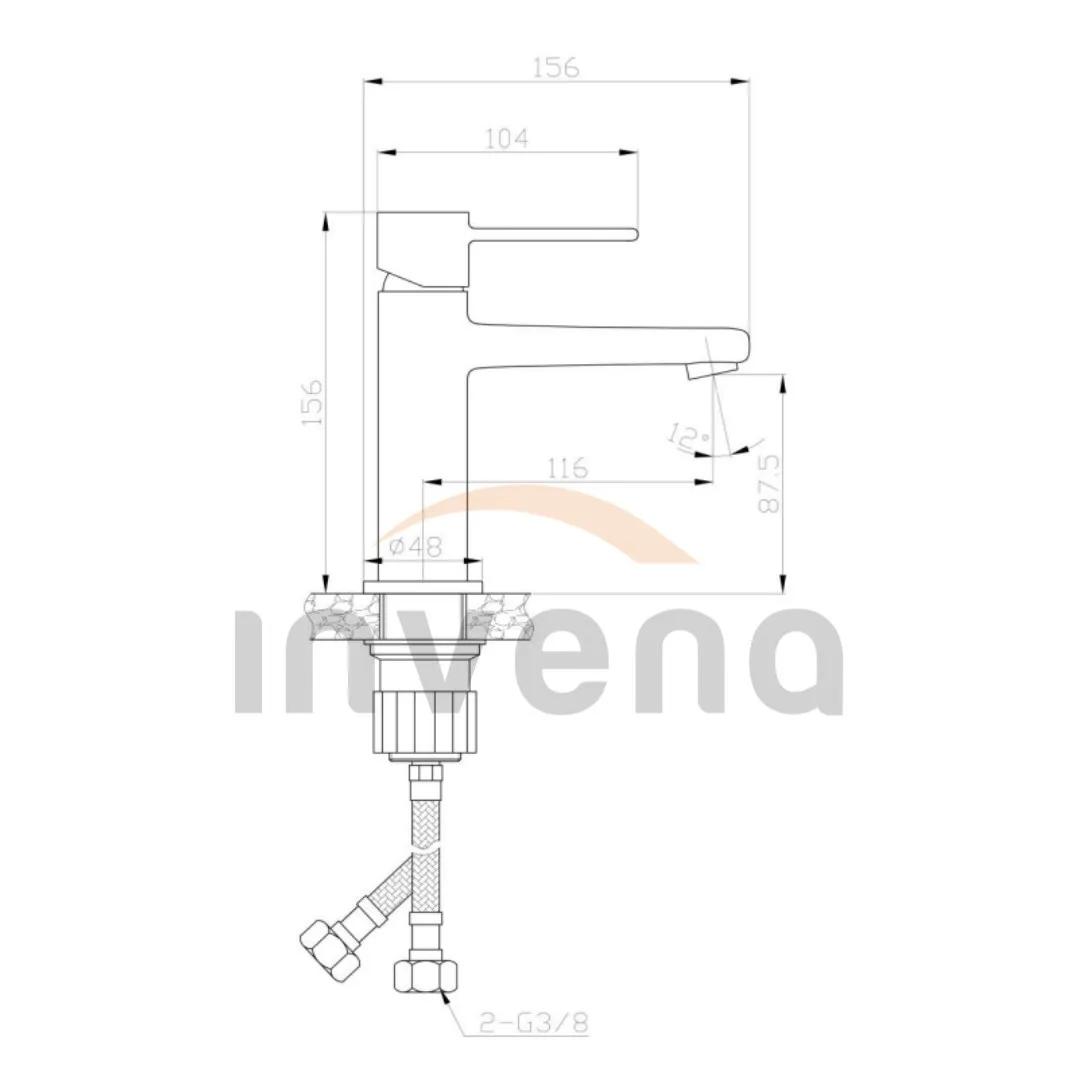 Смеситель для раковини Invena Glamour BU-02-009 золотой - 250429