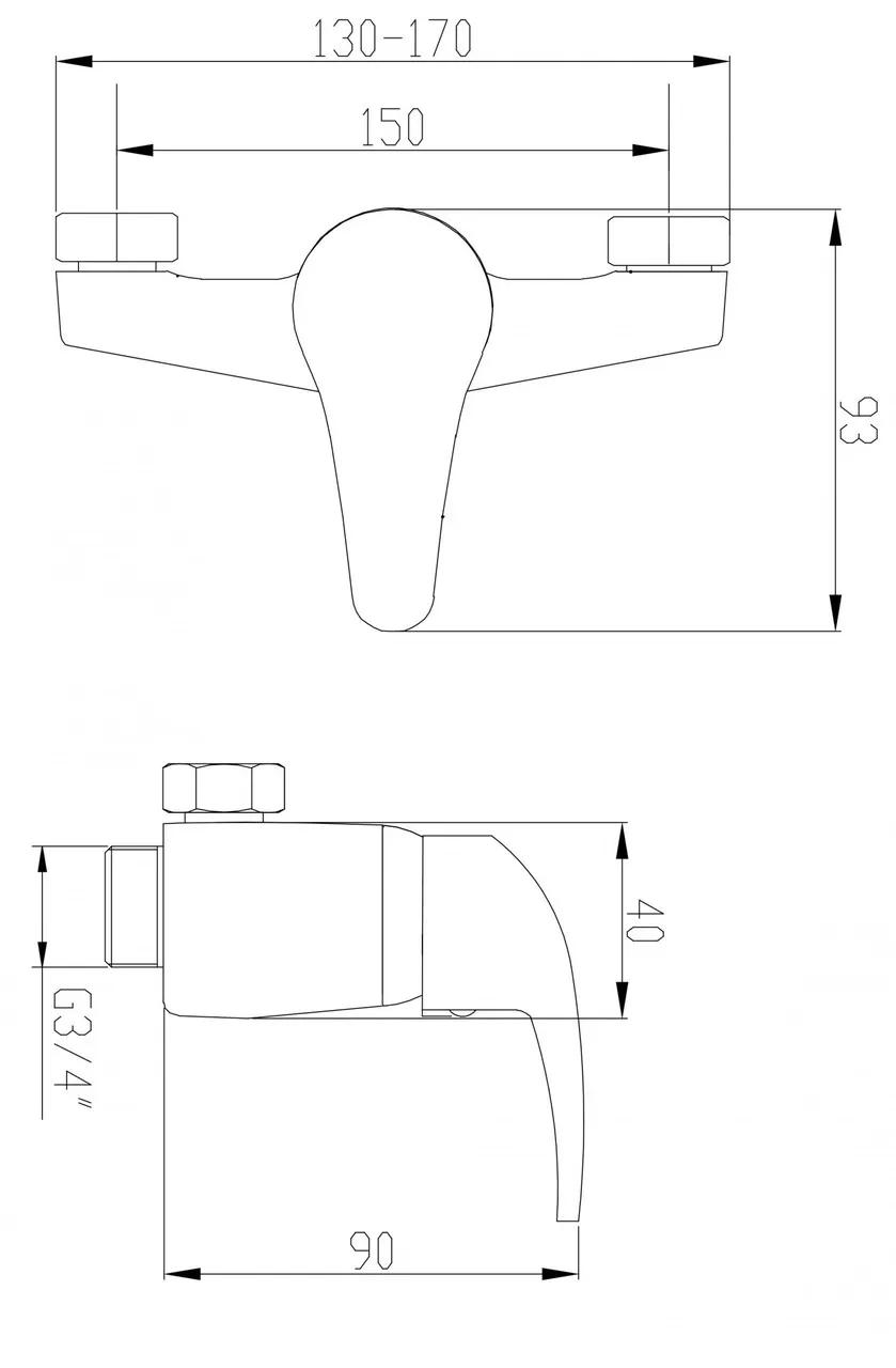 Змішувач для душу Invena Ava New BN-06-001 - 250470