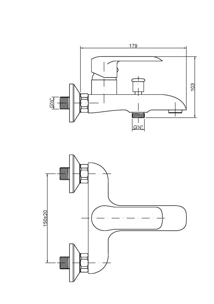 Змішувач для ванни Invena Siros BW-90-004 чорний - 250476