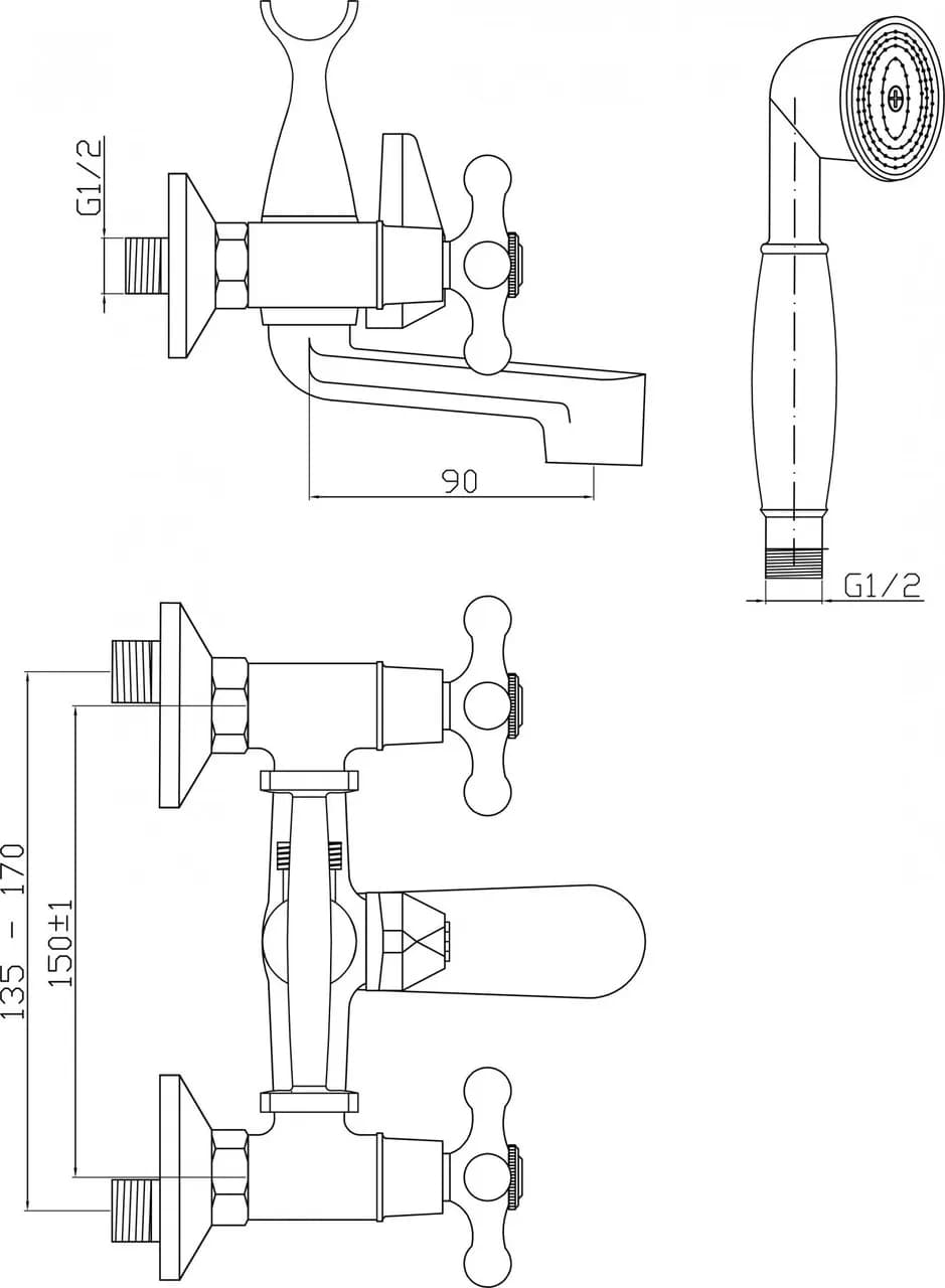 Змішувач для ванни Invena Roma BW-21-00S - 954388211