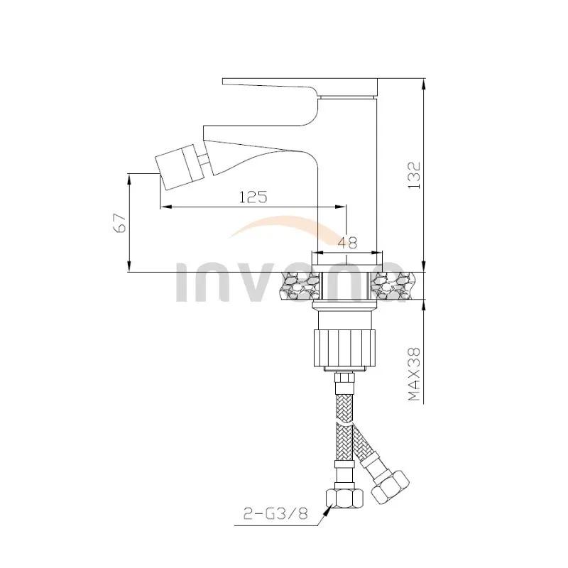 Змішувач для біде Invena Midnight BB-35-014 чорний/золотий - 250512