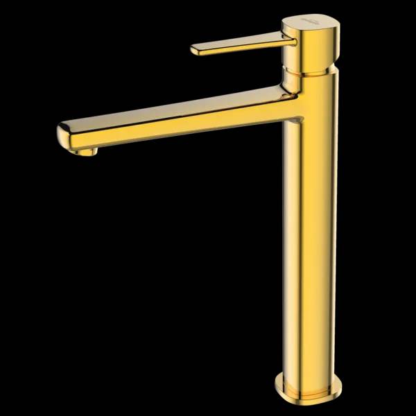 Змішувач для раковини високий Invena Glamour BU-02-W09 золотий - 250561