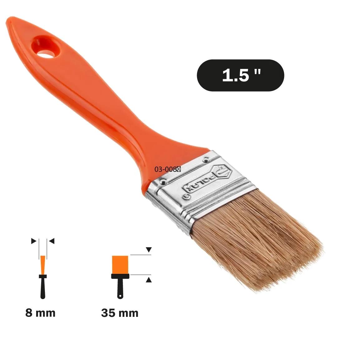 Кисть флейцевая Polax 1,5"", смешанный ворс, пластиковая ручка, тип ""Эко"" (05-003) - 250749