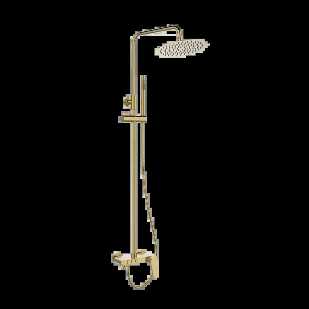 Дождевой душ со смесителем для ванны Alonia, матовое золото AU-70-D09 - 083465888