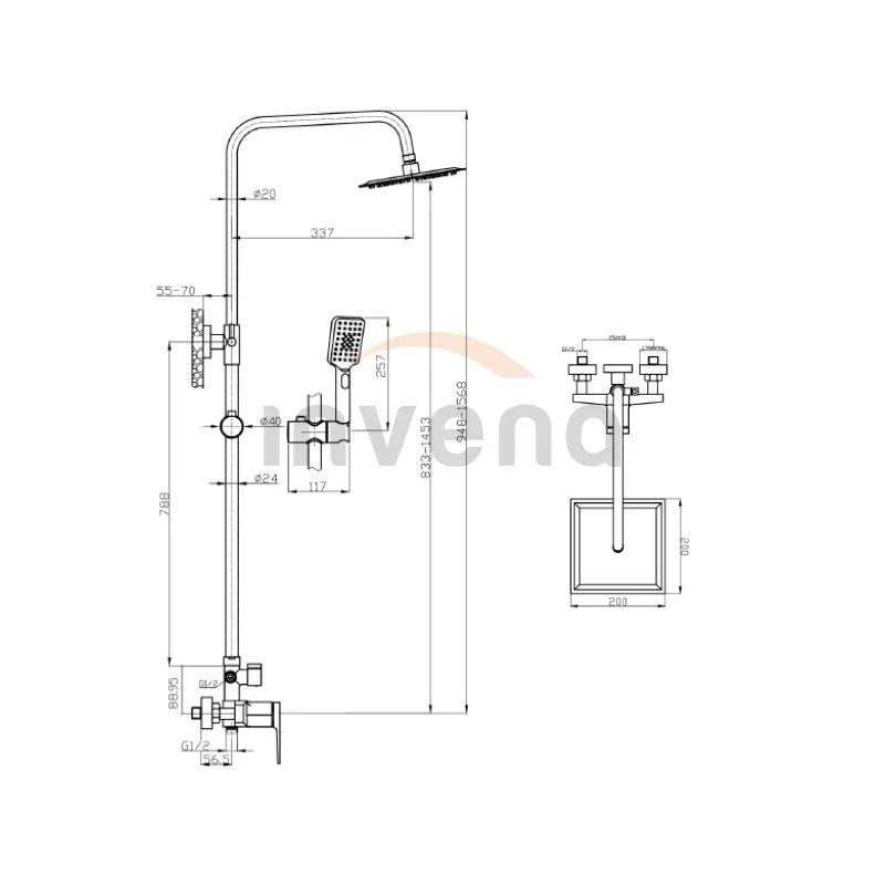 Душова система Invena MIDNIGHT AU-35-D14 - 251910