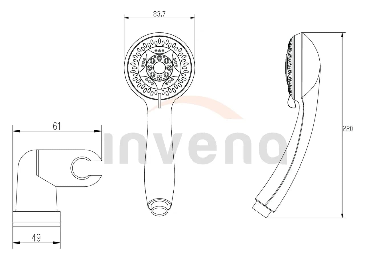 Душевой набор Esla, 5 функ, AU-94-M01 - 184942850