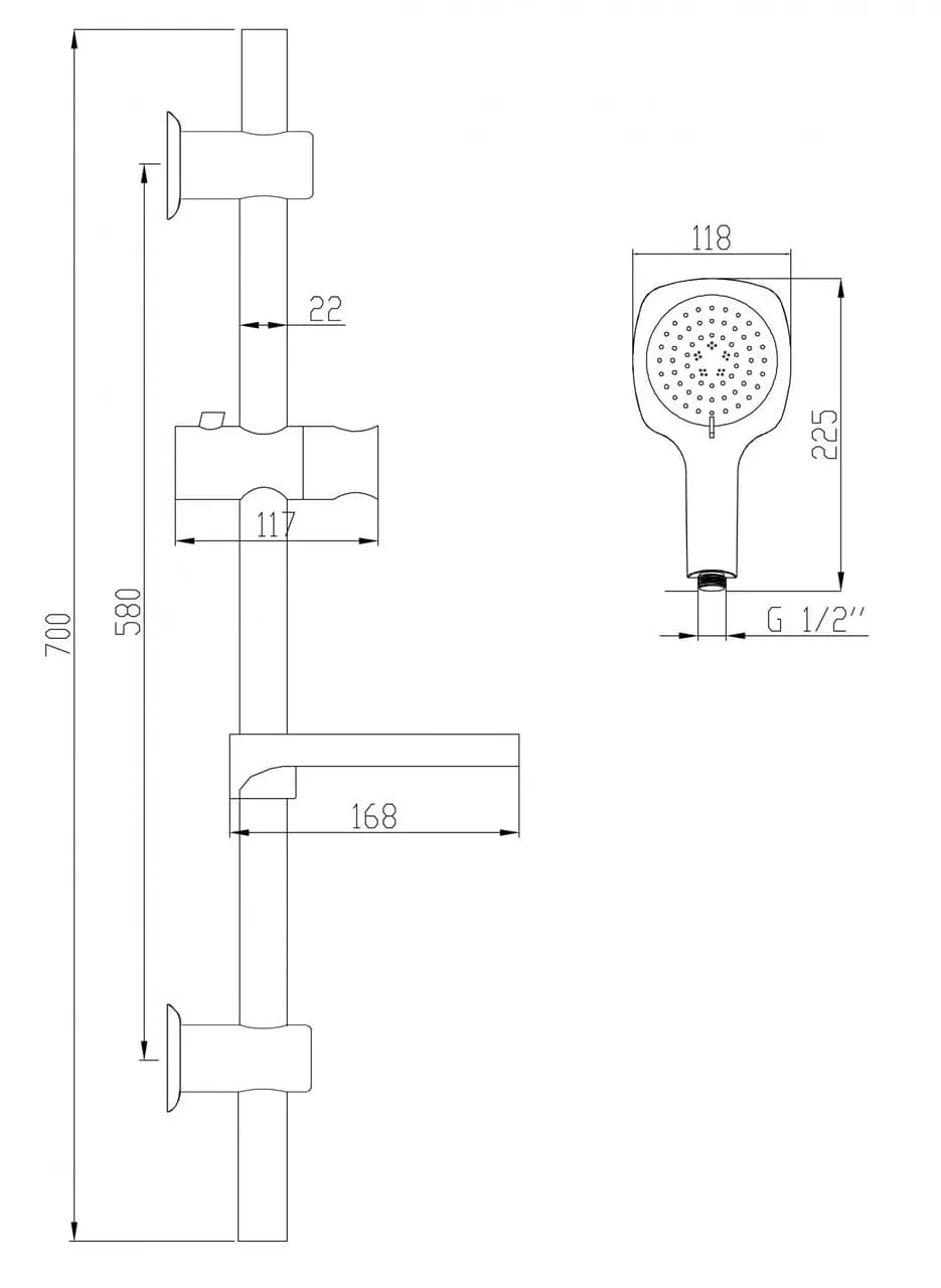 Душовий набір Invena Elea AU-82-NAT - 107323990